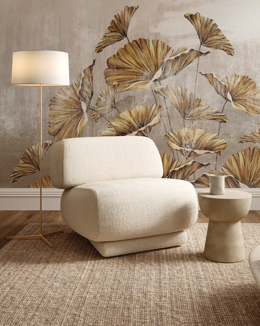 HUBERT - papier peint fleur geante salon