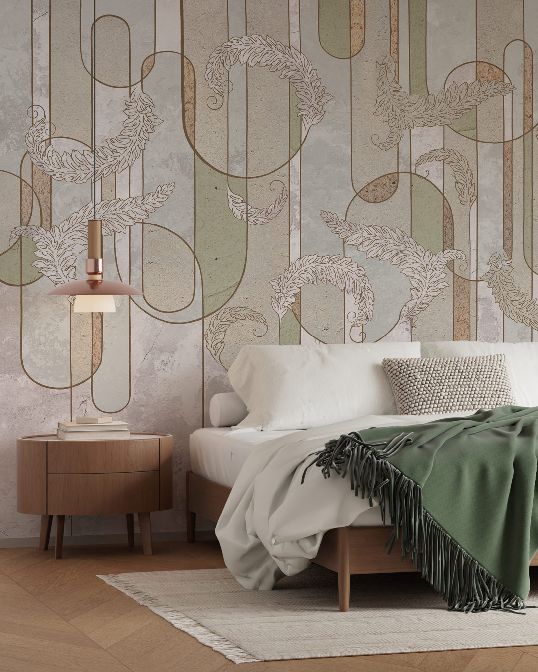 JANNA - papier peint art déco panoramique chambre