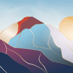 KAÏS - papier peint chaine de montagne coloré