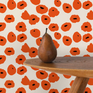 LÉNA - papier peint motif coquelicot salon