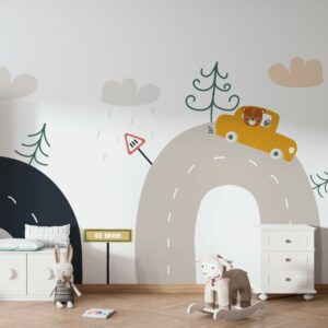 LOUISON - papier peint circuit enfant salle de jeux