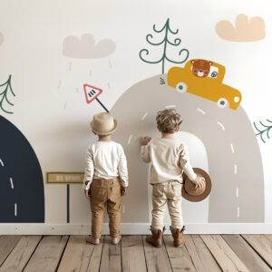 LOUISON - papier peint circuit enfant chambre garcon