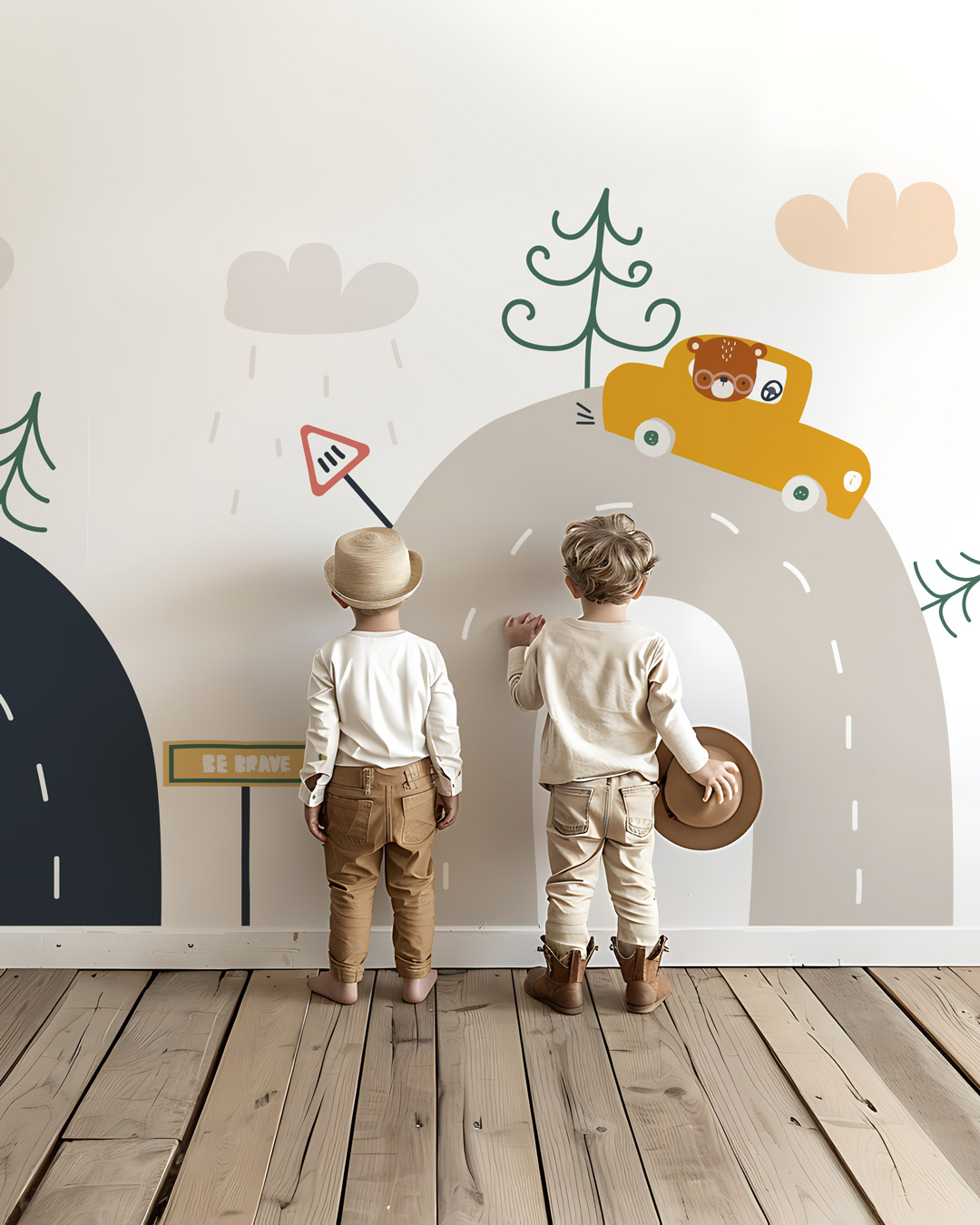 LOUISON - papier peint circuit enfant chambre garcon