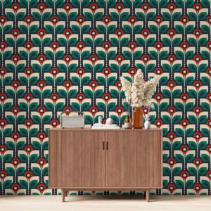 MANO - papier peint fleurs vintage couloir