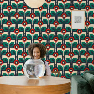 MANO - papier peint fleurs vintage salon