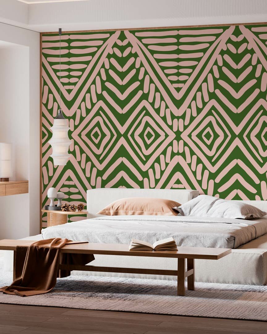 MARYSE - papier peint panoramique losange chambre