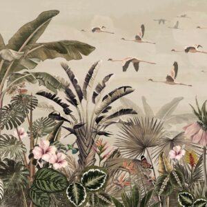 MAUDE - tapisserie tropicale jaune