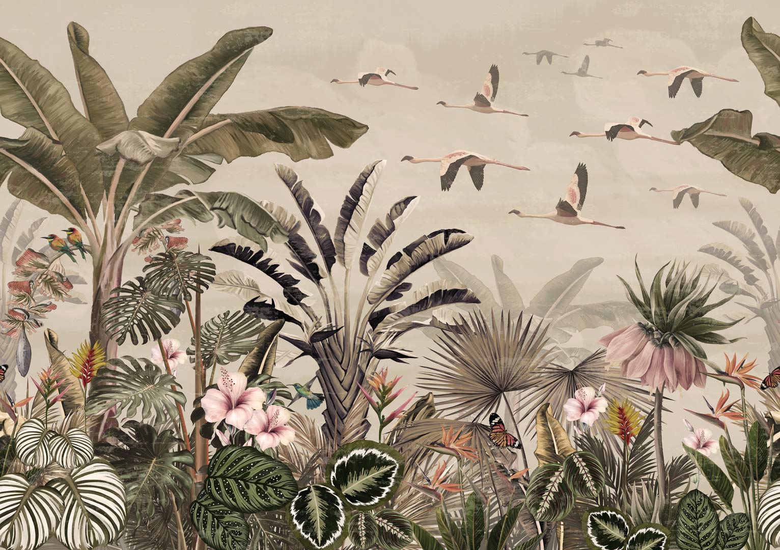 MAUDE - tapisserie tropicale jaune