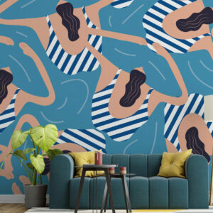 MAURICETTE - Papier peint baignade salon