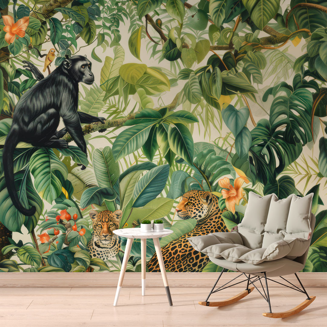 MAYA - Papier peint jungle tropicale salon