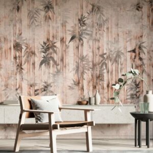 NARCISSE - papier peint bambou rose salon