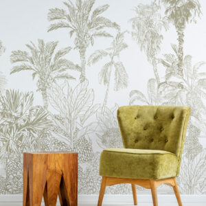 NORA - Papier peint palmier vert salon