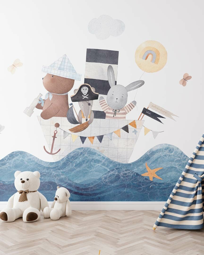 NORAH - papier peint bateau bébé salle de jeux