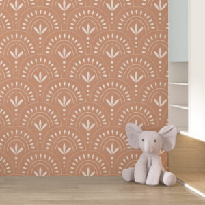 PETRONILLE - Papier peint boho arc en ciel fleuri chambre bébé