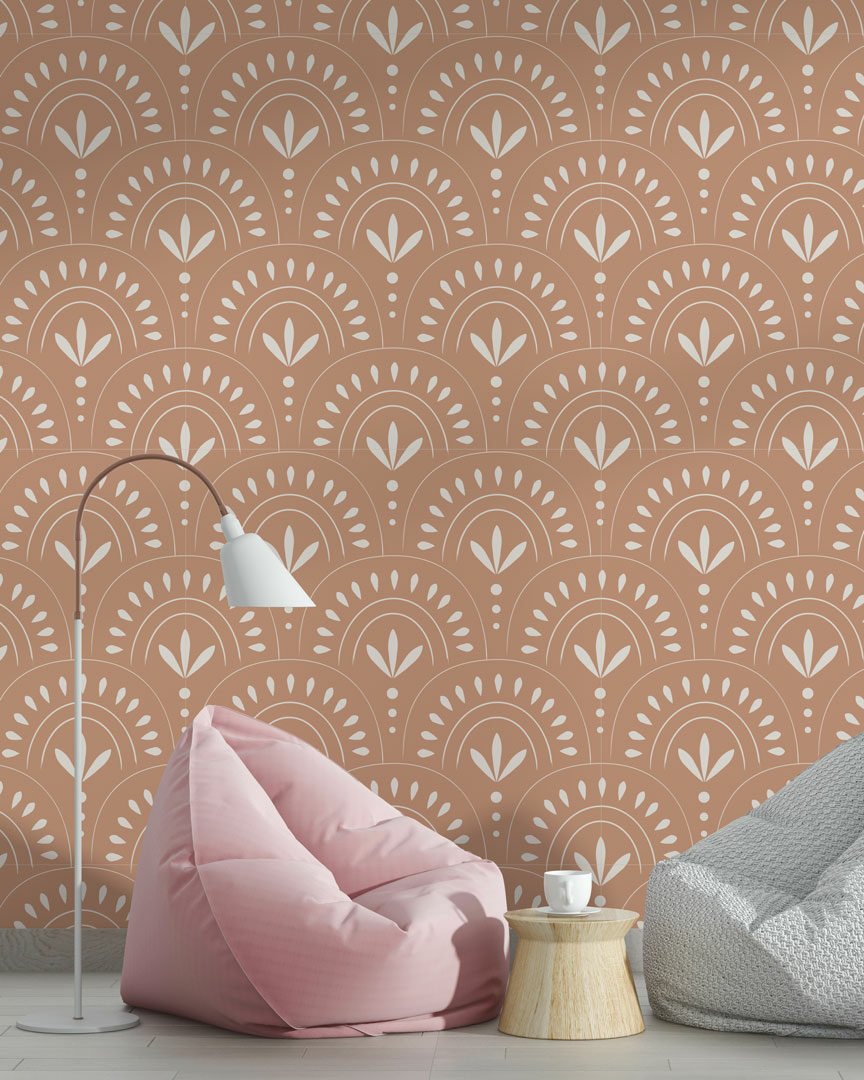 PETRONILLE - Papier peint boho arc en ciel fleuri chambre ado