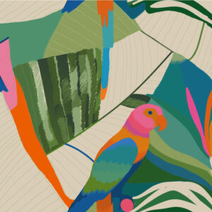 RÉMI - tapisserie perroquets pastel