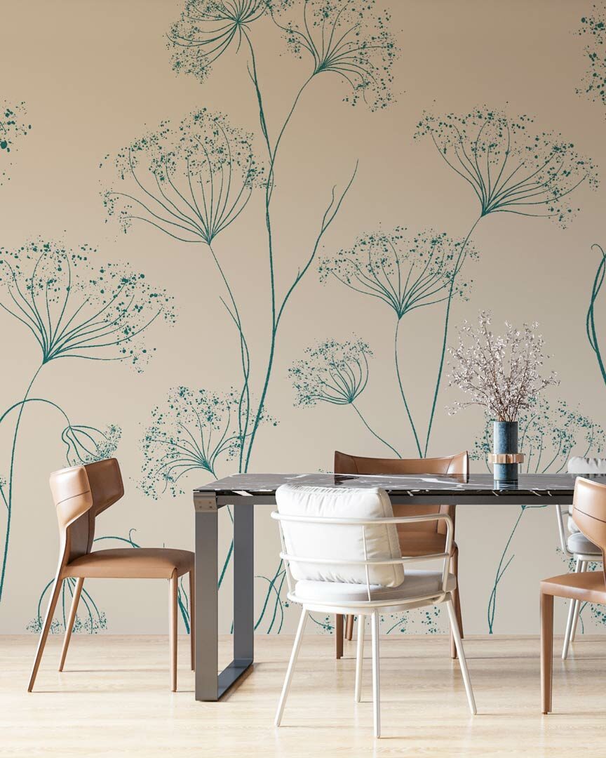 ROBERT - Papier peint panoramique floral salle à manger