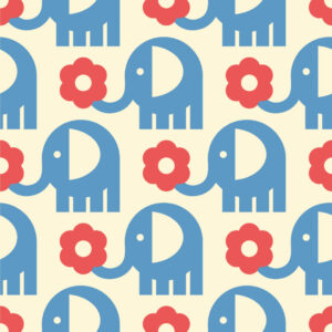 SAM - papier peint éléphant vintage bébé