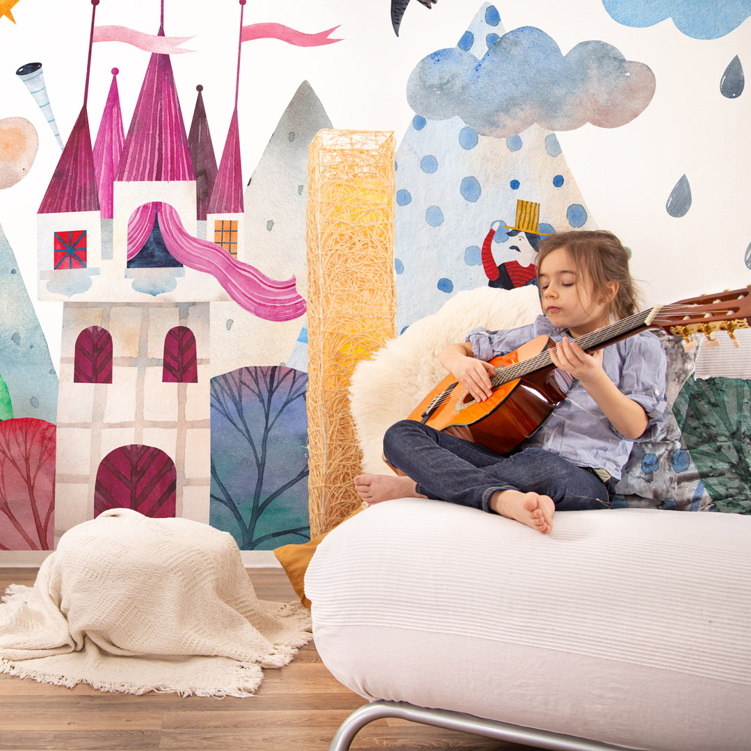 SANA - papier peint chambre enfant chambre fille guitare