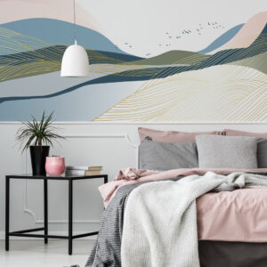 SOFIA - Tapisserie montagne chambre soubassement