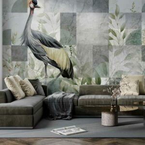 THAÏS - papier peint panoramique collage oiseau salon