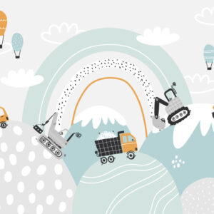 TILIO - papier peint camion pour enfant