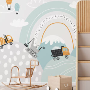 TILIO - papier peint camion pour enfant chambre enfant