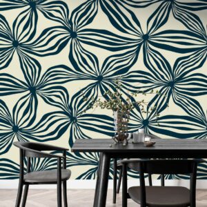 VANILLE - papier peint a fleur salle à manger