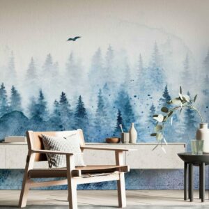 ADELAÏDE - papier peint foret brumeuse salon