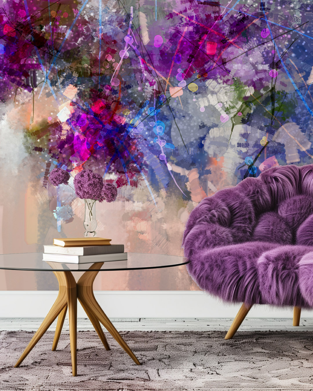 ADELINE - papier peint bougainvillier salon