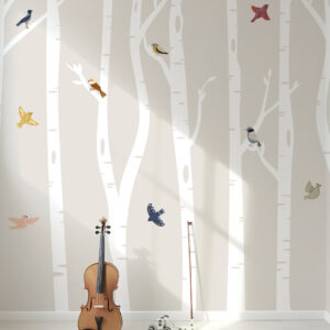 ALBE - Papier peint arbre enfant salle de jeux