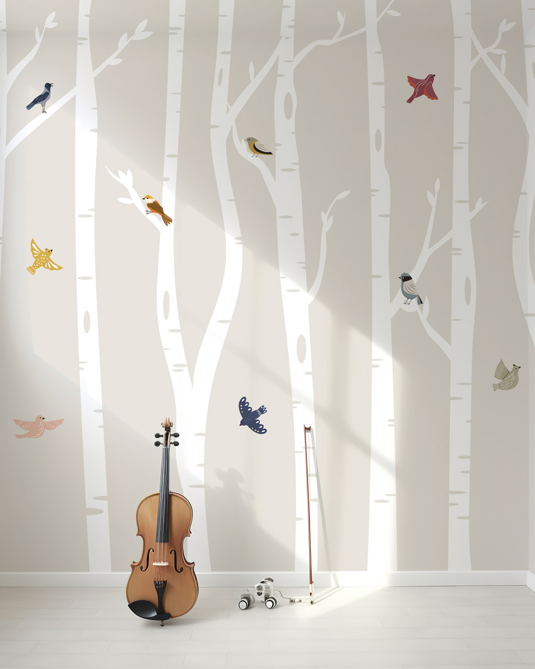 ALBE - Papier peint arbre enfant salle de jeux