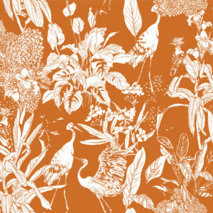 AMAËL - Papier peint tropical inspiration Toile de Jouy