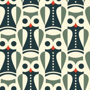 ANDRÉ - papier peint chouette vintage