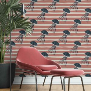 ARSENE - Papier peint méduse rayé salle d'attente