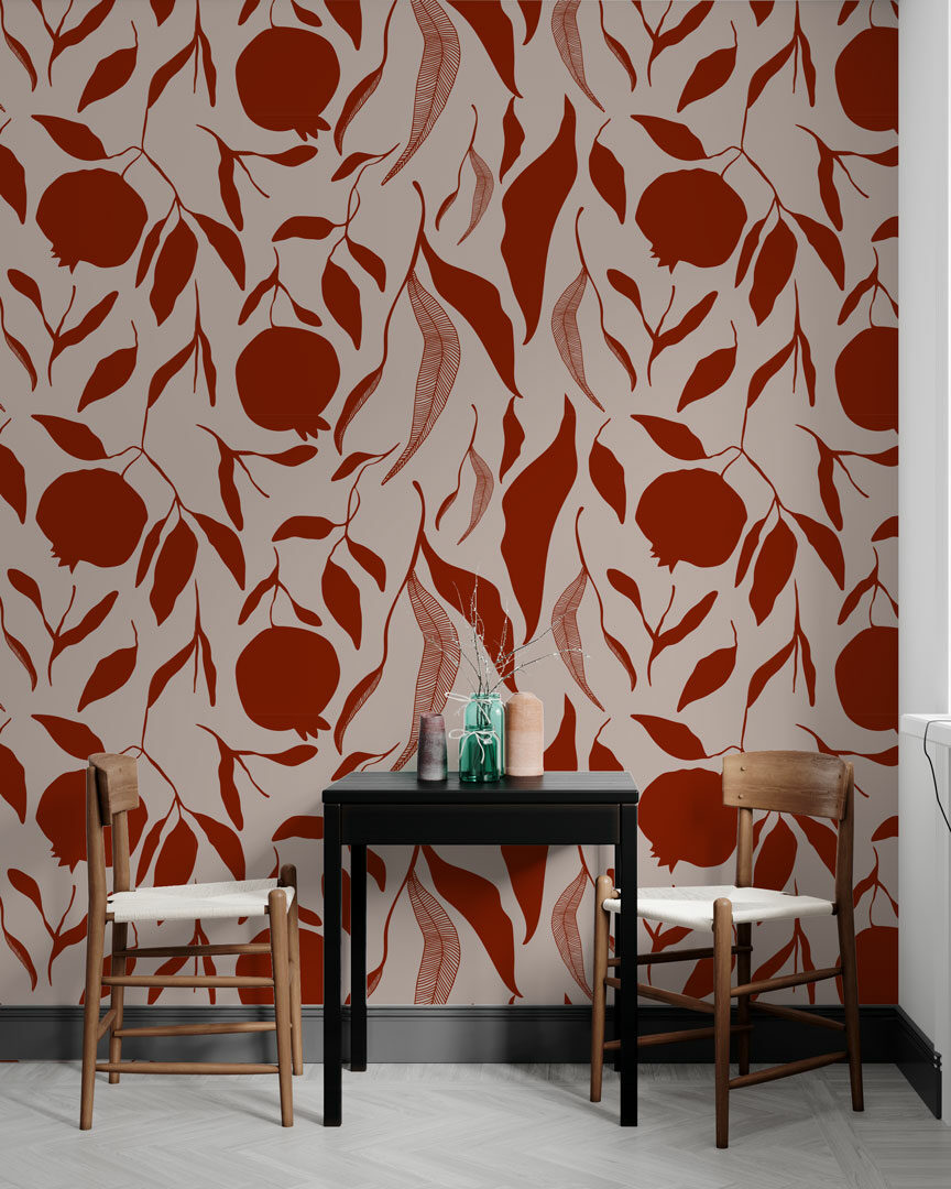 AURELLE - Papier peint grenade salle à manger