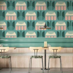 AYMERIC - papier peint forme géométrique vintage restaurant