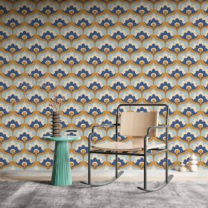 BERTHE - papier peint imprimé fleur vintage salon