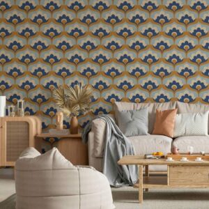 BERTHE - papier peint imprimé fleur vintage salon