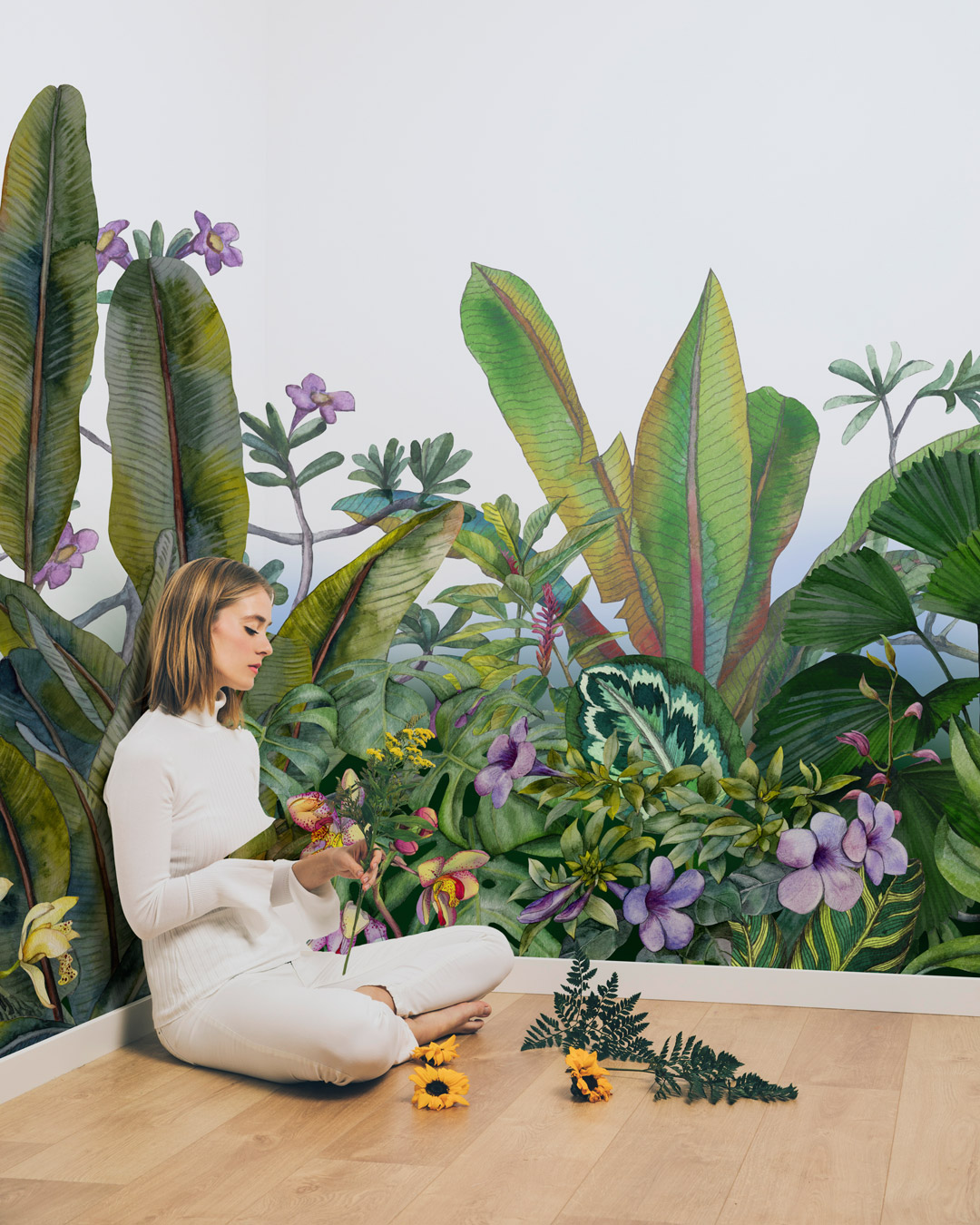 CÉCILE - papier peint tropical salon