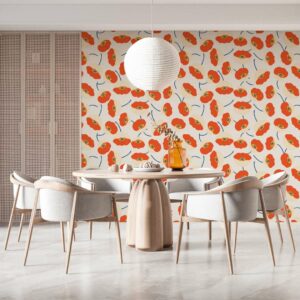 CÉLIA - papier peint coquelicot salle à manger