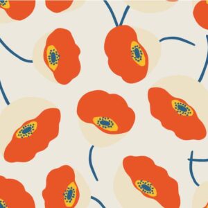 CÉLIA - papier peint coquelicot