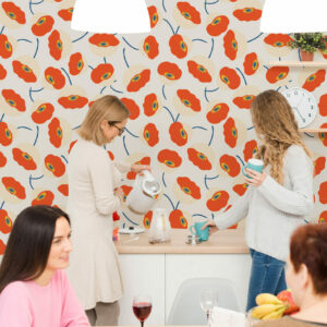 CÉLIA - papier peint coquelicot cuisine repas femme
