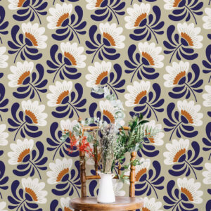 CLÉMENTINE - papier peint motif fleur entrée