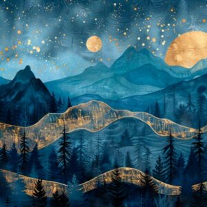 EDGARD - papier peint panoramique montagne nuit