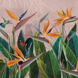 EMMANUELLE - papier peint panoramique oiseaux de paradis