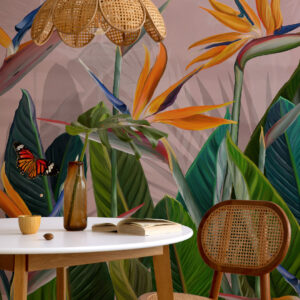 EMMANUELLE - papier peint panoramique oiseaux de paradis cuisine