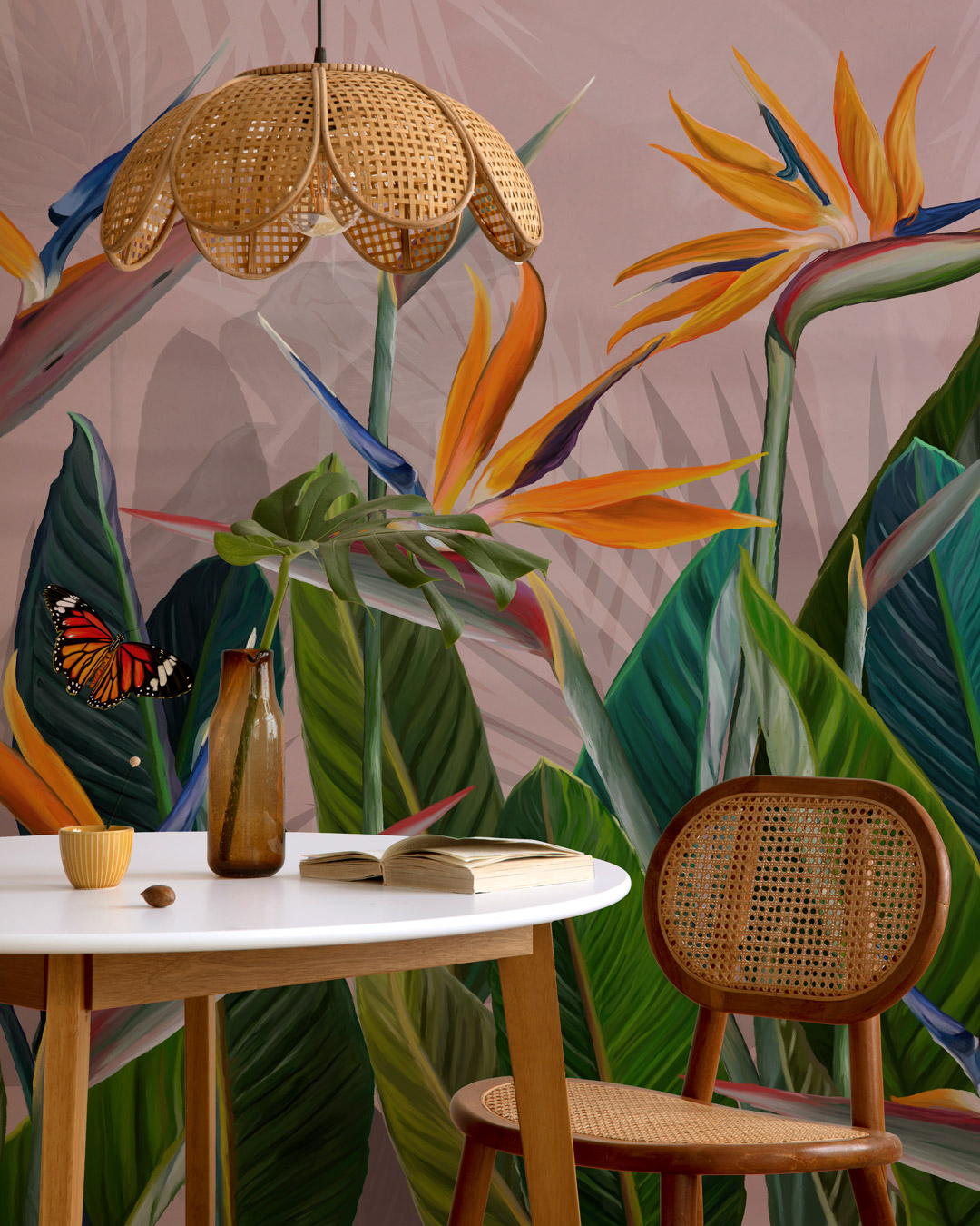 EMMANUELLE - papier peint panoramique oiseaux de paradis cuisine