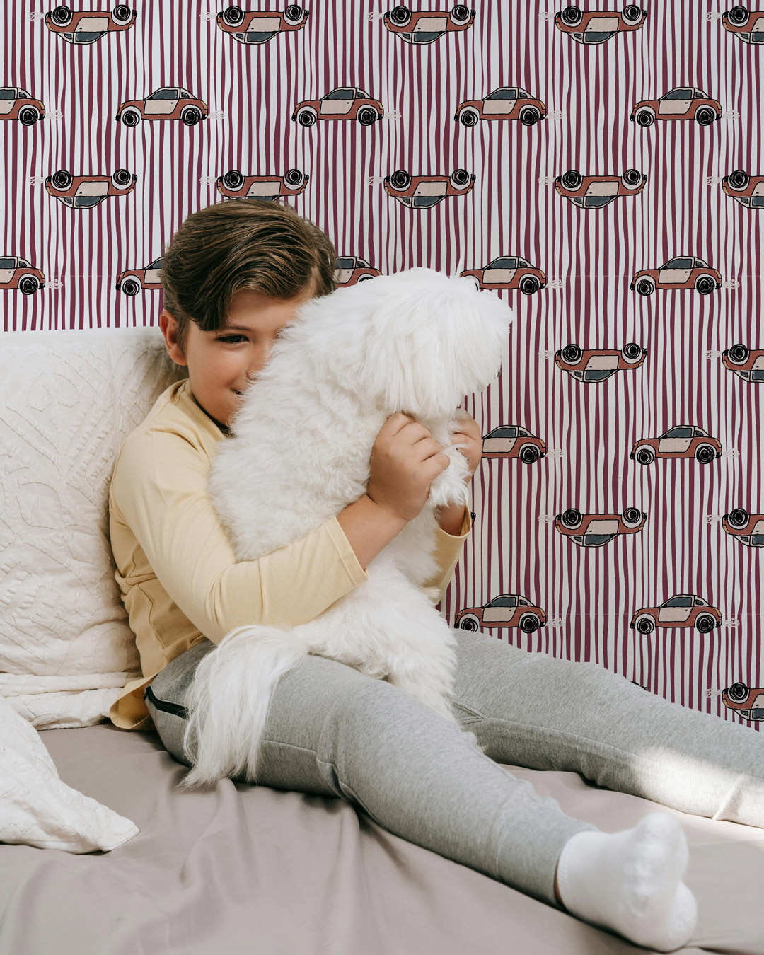 ENZO - Papier peint voiture vintage chambre garcon