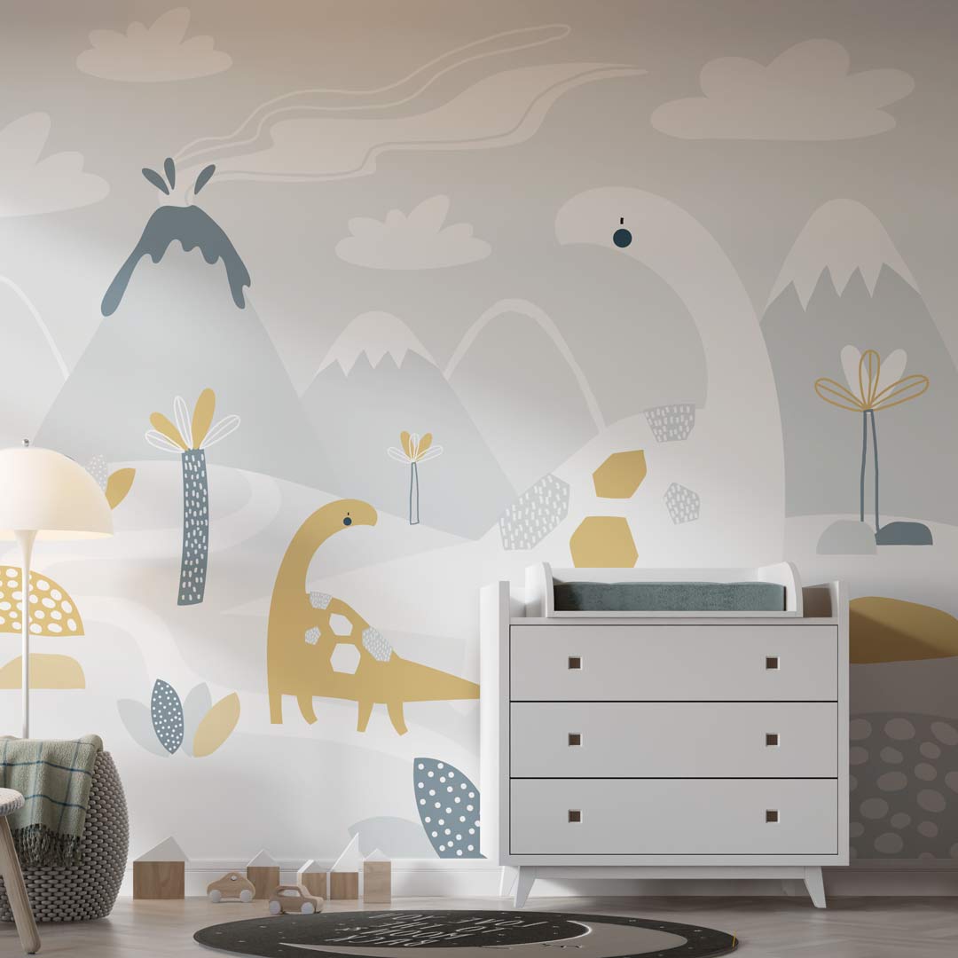 ETHAN - papier peint dinosaure panoramique chambre enfant